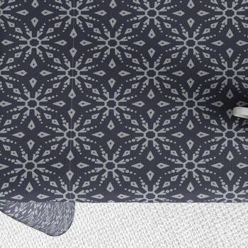 Nappe 150x300 cm Polyester à motifs Flocon Gris 4