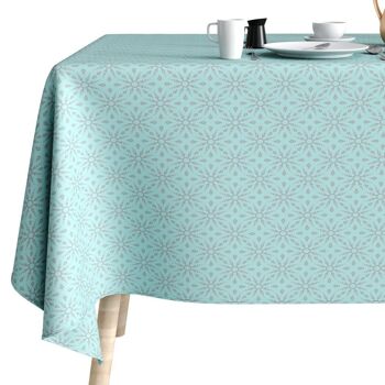 Nappe 150x250 cm Polyester à motifs Flocon Bleu 4