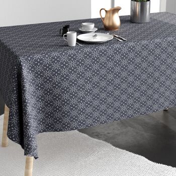 Nappe 150x350 cm Polyester à motifs Flocon Gris 2