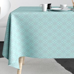 Nappe 150x350 cm Polyester à motifs Flocon Bleu