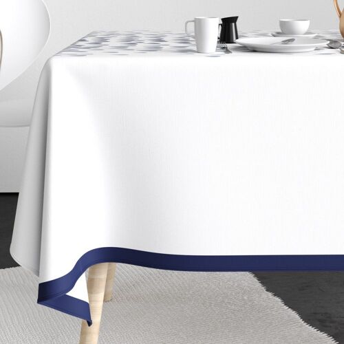 Nappe rectangle anti tache 140x200 Coton Murmure Bleu