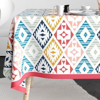 Nappe rectangulaire anti tache 140x200 cm Coton Mexica 1