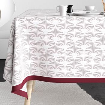 Nappe rectangulaire anti tache 140x200 cm Coton Eclat Prune 1