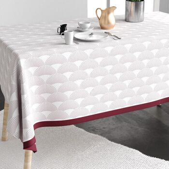 Nappe rectangulaire anti tache 140x200 cm Coton Eclat Prune 2