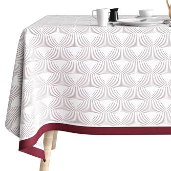 Nappe rectangulaire anti tache 140x300 cm Coton Eclat Prune 4