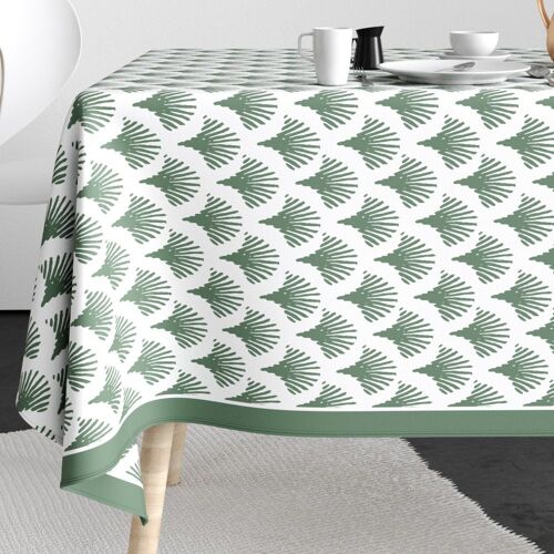 Nappe rectangle anti tache 140x300 Coton Papyrus Vert