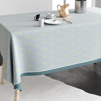 Nappe rectangulaire anti tache 140x250 cm Coton Patio Eau 2