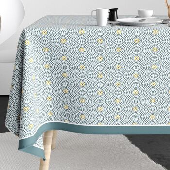 Nappe rectangulaire anti tache 140x300 cm Coton Patio Eau 1