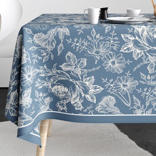 Nappe rectangulaire anti tache 140x200 cm Coton Joya Brume