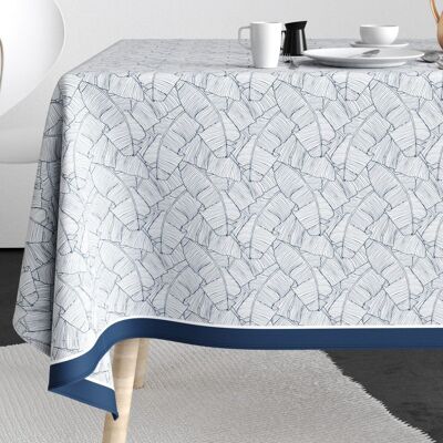 Rechteckige Anti-Flecken-Tischdecke 140x250 cm Baumwolle Planta Blue