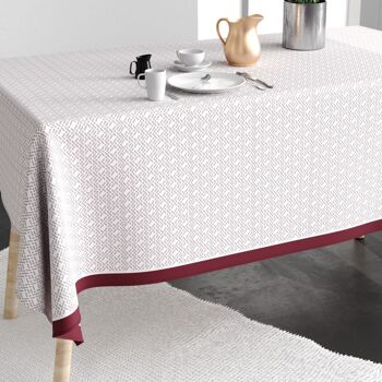 Nappe rectangulaire anti tache 140x200 cm Coton Barba Prune 2