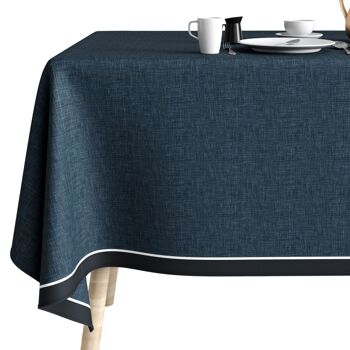 Nappe rectangle anti tache 140x200 Coton Chambray Bleu 4