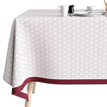 Nappe rectangulaire anti tache 140x300 cm Coton Barba Prune 4