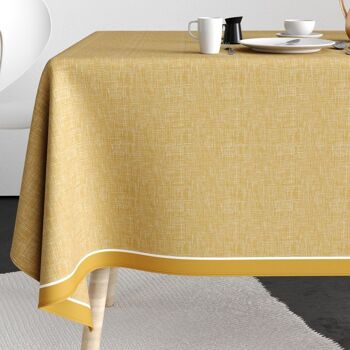 Nappe rectangulaire anti tache 140x300 cm Coton Chambray Or 1