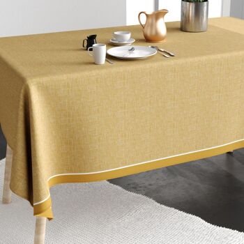 Nappe rectangulaire anti tache 140x300 cm Coton Chambray Or 2