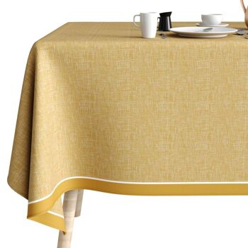 Nappe rectangulaire anti tache 140x300 cm Coton Chambray Or 4