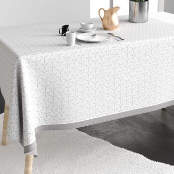 Nappe rectangulaire anti tache 140x300 cm Coton Frakta Gris 2