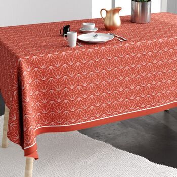 Nappe rectangulaire anti tache 140x300 cm Coton Lotus 2