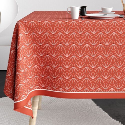 Nappe rectangulaire anti tache 140x250 cm Coton Lotus