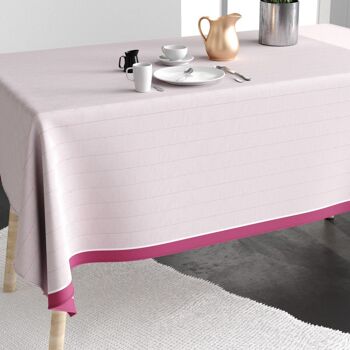 Nappe rectangulaire anti tache 140x200 cm Coton Pira Rose 2