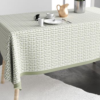 Nappe rectangulaire anti tache 140x200 cm Coton Raza Sauge 2