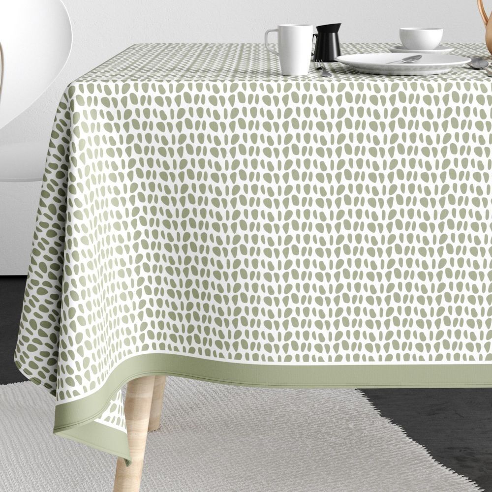 Tovaglia rettangolare antimacchia 140x250 cm Cotone Raza Salvia