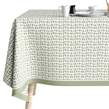 Nappe rectangulaire anti tache 140x250 cm Coton Raza Sauge 4