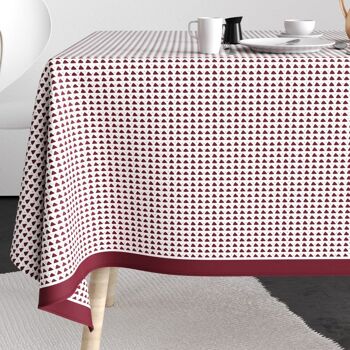 Nappe rectangle anti tache 140x300 Coton Tilak Aubergine 1