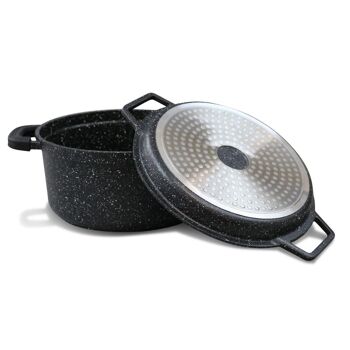 Faitout 24 cm 2 en 1 avec grill Fonte d'aluminium Tous feux 2