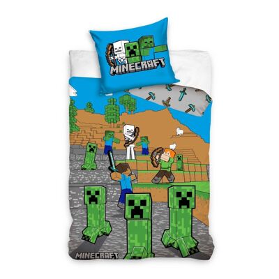 Juego de cama Minecraft Fight 100% algodón 140x200 cm