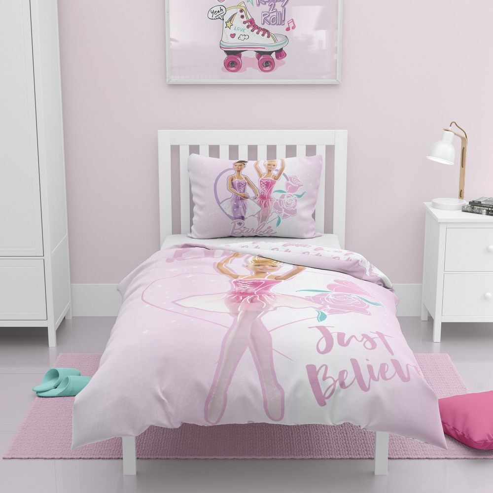 Set biancheria da letto Barbie Just Believe 100% cotone 140x200 cm