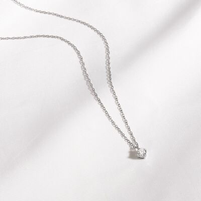 Peaceful Necklace Silver Steel Chain by Sanne