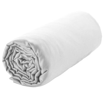 Drap housse 160x200 + 30 cm Satin de Coton Blanc 2