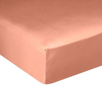 Lenzuolo con angoli 140x190 + 30 cm Raso di cotone rosa