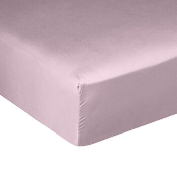 Drap housse 160x200 + 30 cm Satin de Coton Violet 1