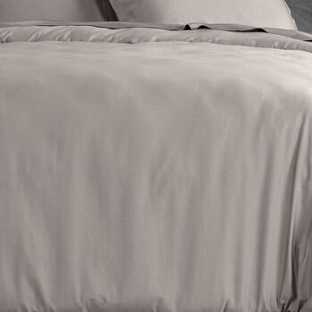 Housse de couette 220x240 cm Satin de Coton Gris Clair 2