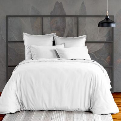 Bettbezug 240 x 260 cm, weißer Baumwollsatin