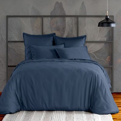 Bettbezug 220 x 240 cm, blauer Baumwollsatin