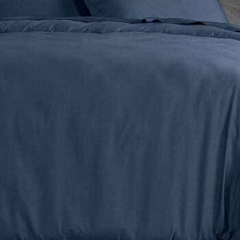 Housse de couette 220x240 cm Satin de Coton Bleu 2