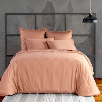 Housse de couette 220x240 cm Satin de Coton Rose 1