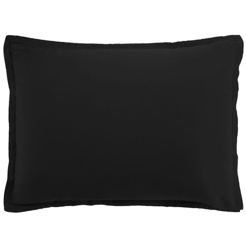 Taie d'oreiller 50x70 cm Satin de Coton Noir