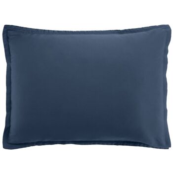 Taie d'oreiller 50x70 cm Satin de Coton Bleu 1