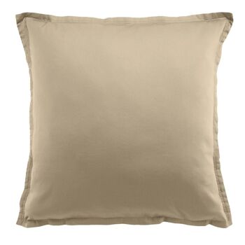 Taie d'oreiller 65x65 cm Satin de Coton Beige 1