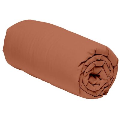 Lenzuolo con angoli 140x190 + 30 cm Cotone Percalle Terracotta