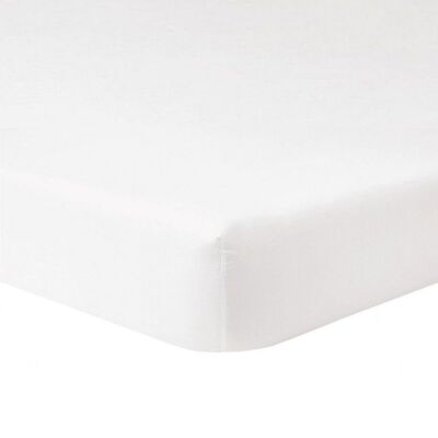 Lenzuolo con angoli 90x190+28 cm 100% Cotone 57 fili Bianco