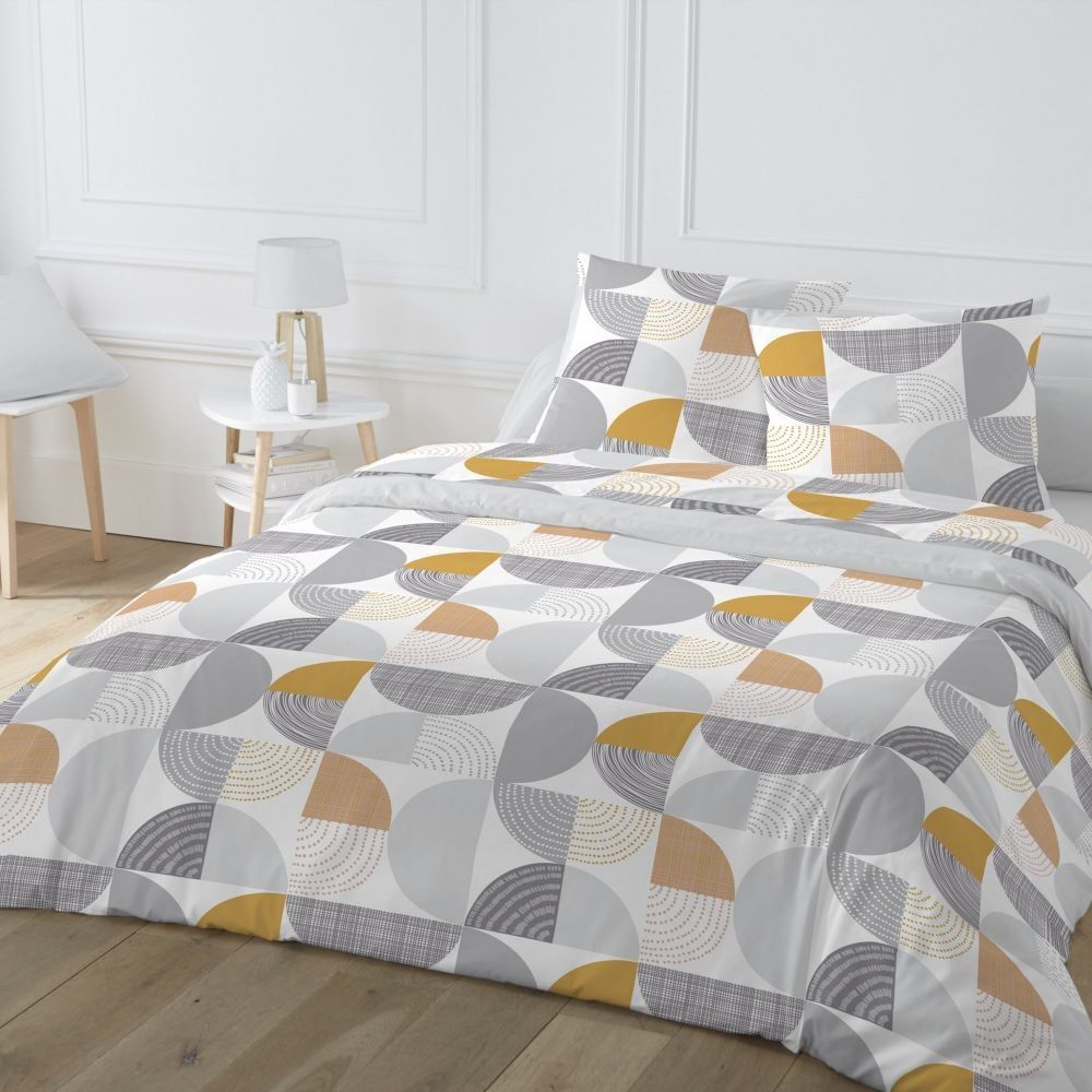 Housse de couette 220x240 + 2 taies Coton Jacome Vapor Blue