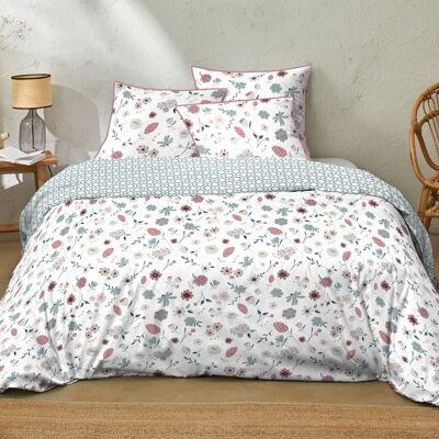 Housse de couette 220x240 + 2 taies Coton Loving Rose