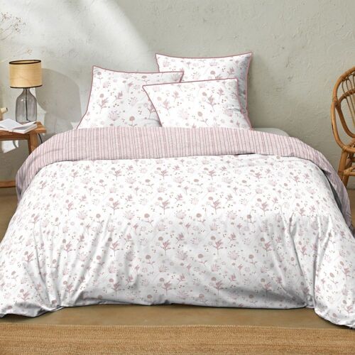 Housse de couette 220x240 + 2 taies Coton Spring Rose