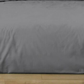 Housse de couette 220x240 + 2 taies 100% Satin de Coton Gris 2