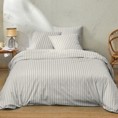 Housse de couette 240x260 + 2 taies Coton 57 fils Tom Lin